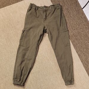 KanCan Army Green Paperbag Waist Cotton Denim Joggers M